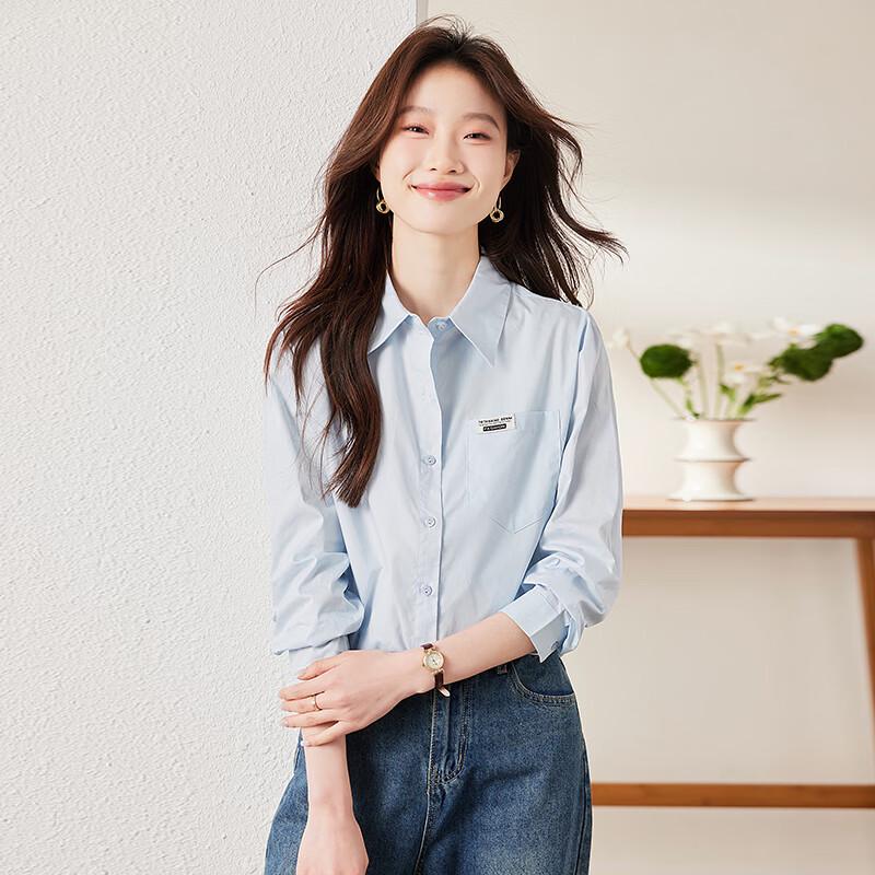 Teluoman Women's Embroidered Long Sleeve Commuter Blouse