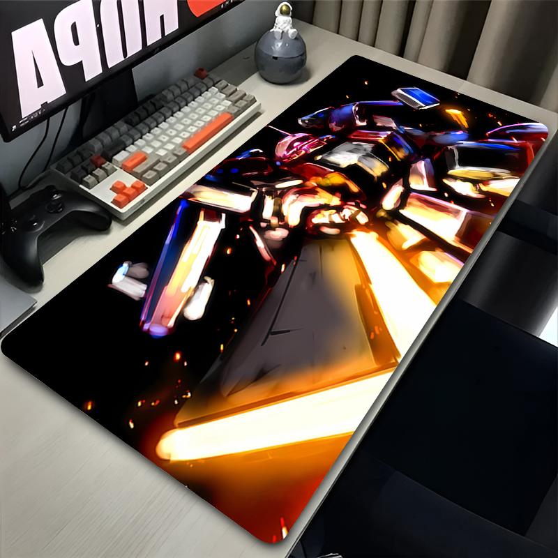 White Anime Mouse Pad Mechanical Warrior Ggundam Zzaku Ii Gaming Nonslip Extended Keyboard Desk Mat Gamer Esports Mousepad