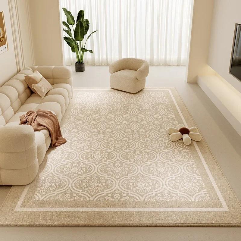Cream Style Carpets for Living Room Large Area Bedroom Washable Decor Carpet Thick Plush Lounge Floor Mat Fluffy Soft Study Rug