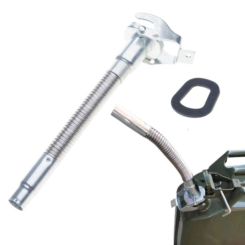 Flexible Nozzle Long Nose Spout Attachment Compatibles With Jerry Can Stainless Steel Construction Gas Can Spout Part