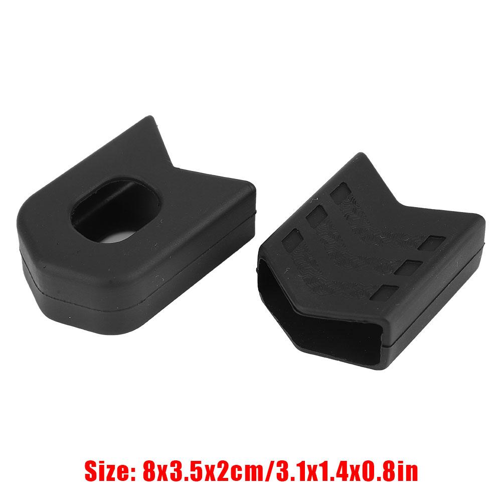 2 Pair Cycling Silicone Crank Cover Protective Case Bicycle Accessory for Road Bikeblack