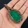 Im Labor hergestellter Smaragd-Edelstein, Kupferdraht, handgefertigter Anhänger, Schmuck, Geschenk für Sie