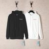 Unisex Off-White Embroidered Letter Hooded Sweatshirt for Autumn/Winter