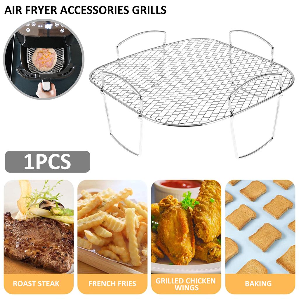 Air Fryer Rack Stainless Steel Dehydrator Rack Multi-Purpose Cooking Rack Airfryer Basket Sturdy Tray Accessories