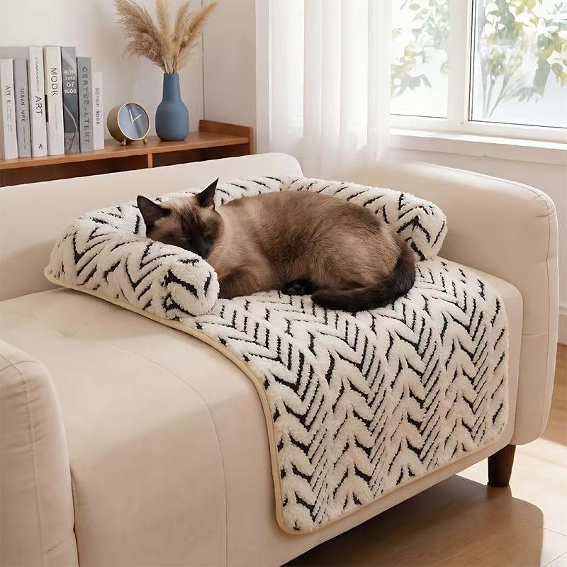 Cat and Dog Sofa Bed, Plush Pet Sofa Bed with Cushion, Indoor Cat and Puppy Non-Slip Furniture Protector