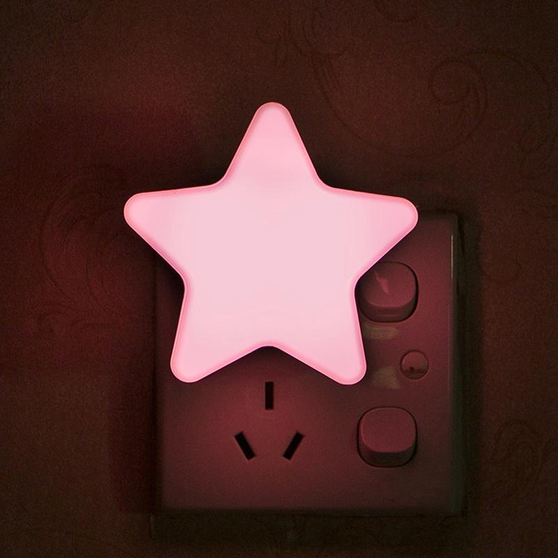 Us Plug Led Stars Night Lights Night Lamp Light Home Decoration Bedroom Bedside Baby Room Sleeping Wall Lamp Corridor Lighting