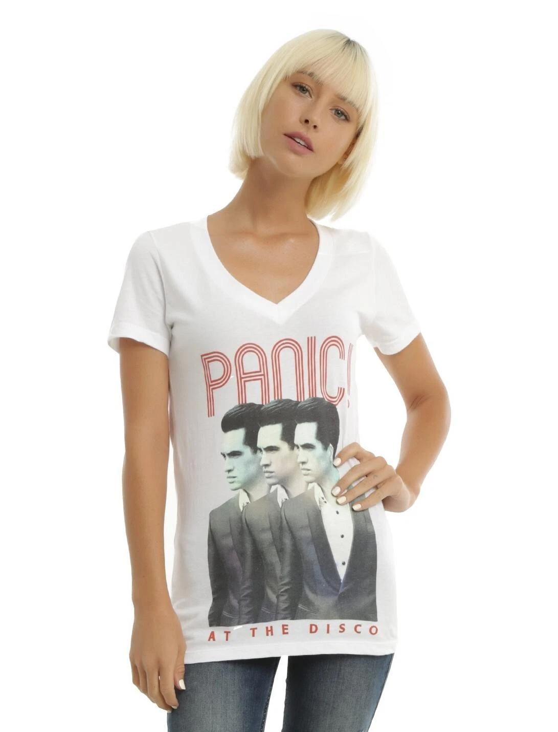 Panic! at The Disco P!ATD Juniors Triple Brendon White Shirt NWT XS 3XL