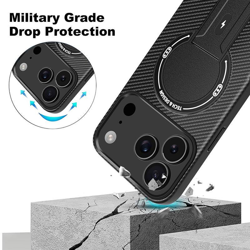 Luxury Magnetic Wireless Charging Phone Case For Iphone 17 Pro Max 17 Air With Kickstand Camera Protection Cover 17 Pro Cases