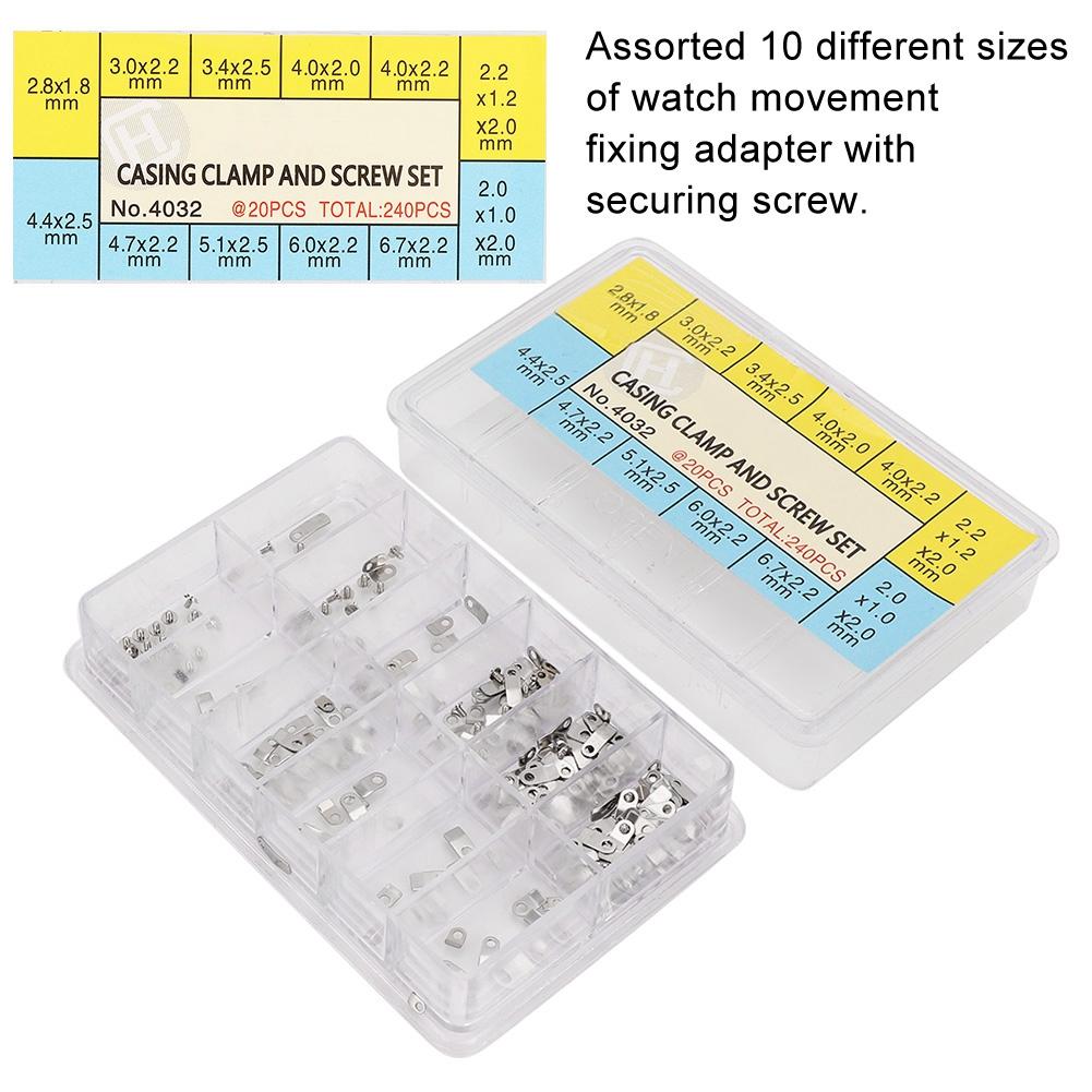 Assorted 10 Size Watch Parts Watch Movements Fixing Adapter Securing Screws
