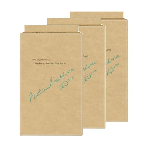 Ellis Natural Series Napkins with Wings, 27cm, 39 Count (13 Count X 3 Packs), for Heavy Daytime Use