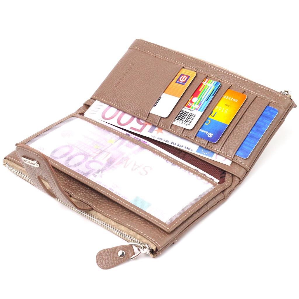 Interessante Damenkatzen aus echtem Narbenleder CANPELLINI Geldbörse 21634 Beige