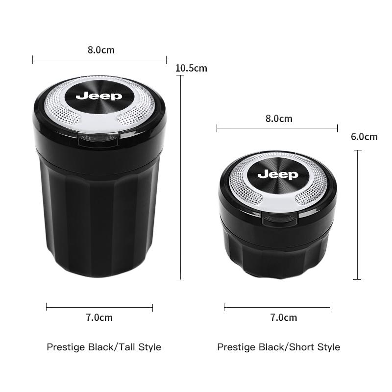 Portabicchieri Posacenere per Auto Portatile Staccabile Luce LED per Jeep Wrangler JL JK Renegade Compass Gladiator Cherokee Rubicon Willys