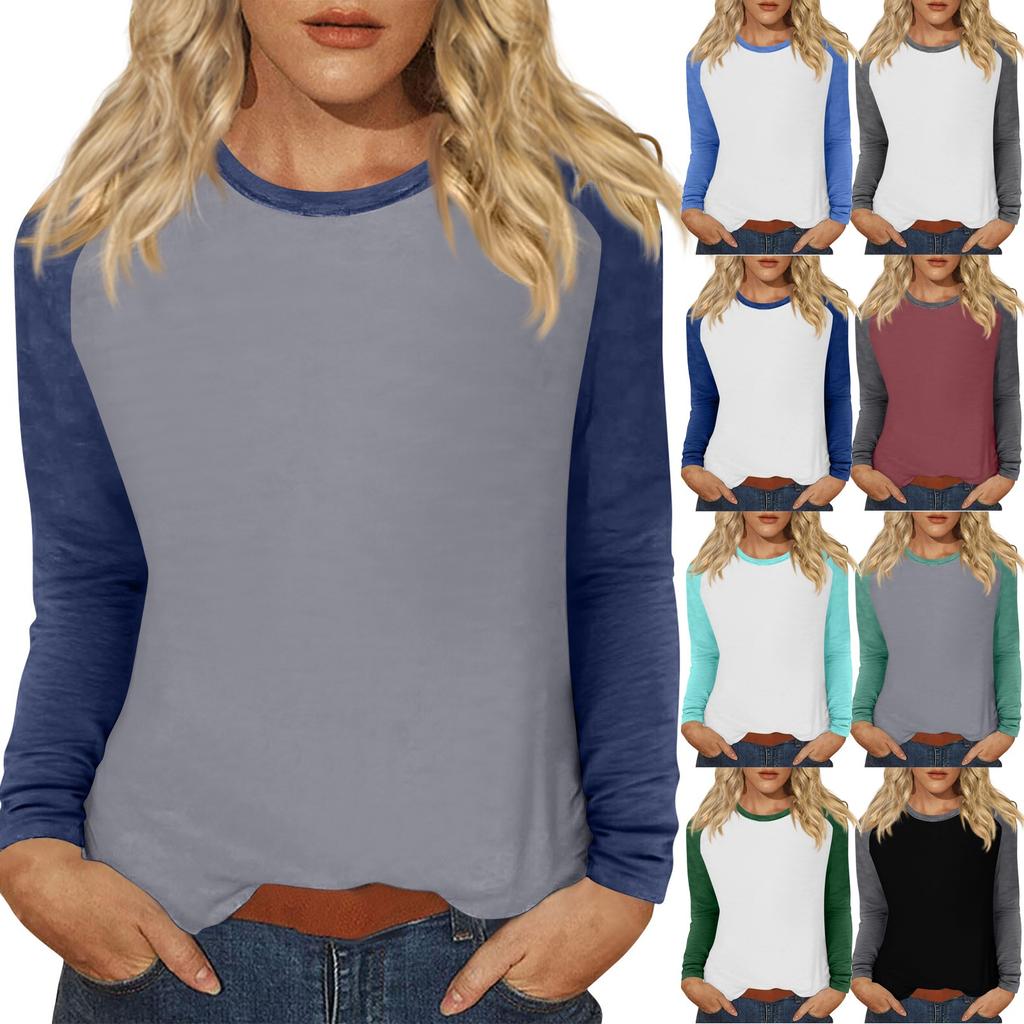 Women's T Shirt Print Long Sleeve Daily Fashion Basic Round Neck Raglan Sleeve Top