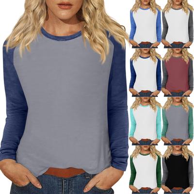 Women's T Shirt Print Long Sleeve Daily Fashion Basic Round Neck Raglan Sleeve Top