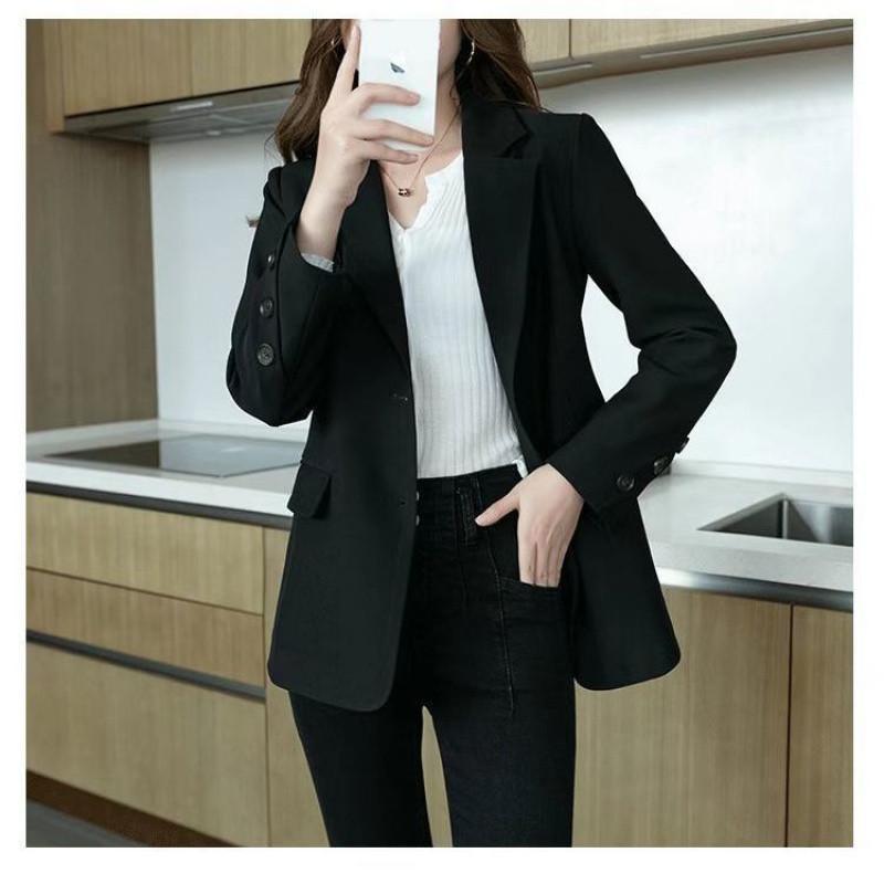 High-end Suit Jacket for Women in Spring Autumn Style of Street Celebrity Korean Loose Mid-length Casual Versatile Top Trendy