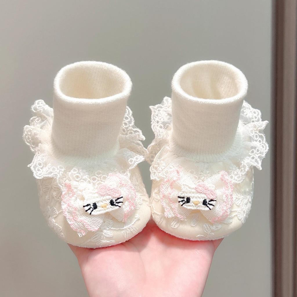 Florale Schleife Anti-Rutsch Plüsch Lauflernschuhe für Baby-Mädchen (1 Jahr)