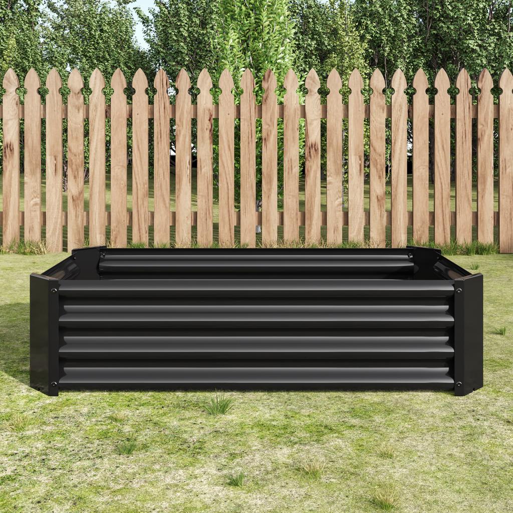 Raised Bed, Metal Planter Bed for Garden made of Robust Sheet Steel, Rust Protection, Kit without Bottom, Ideal for Vegetables, Herbs & Flowers Anthr