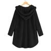 Women's Button Plush Hooded Double-faced Fleece Sweatshirt Fashionable Mid-length Coat