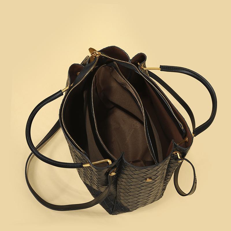 Borsa a Secchiello di Grande Capacità con Doppie Tasche Portabottiglie per il Pendolarismo, Borsa a Spalla Singola