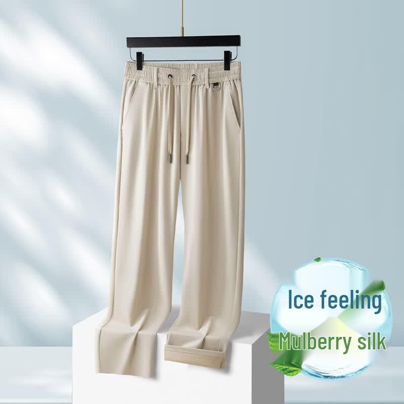 VEE KELLEN Men's Ice Silk Straight-Leg Casual Pants