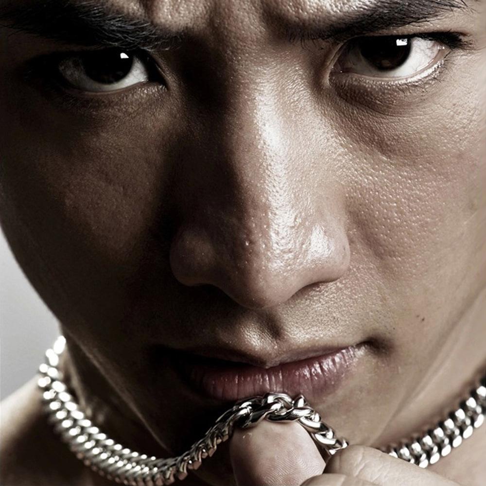 Men's Hip Hop Horsewhip Chain Necklace Thick Platinum Plated European and American Geometric Jewelry