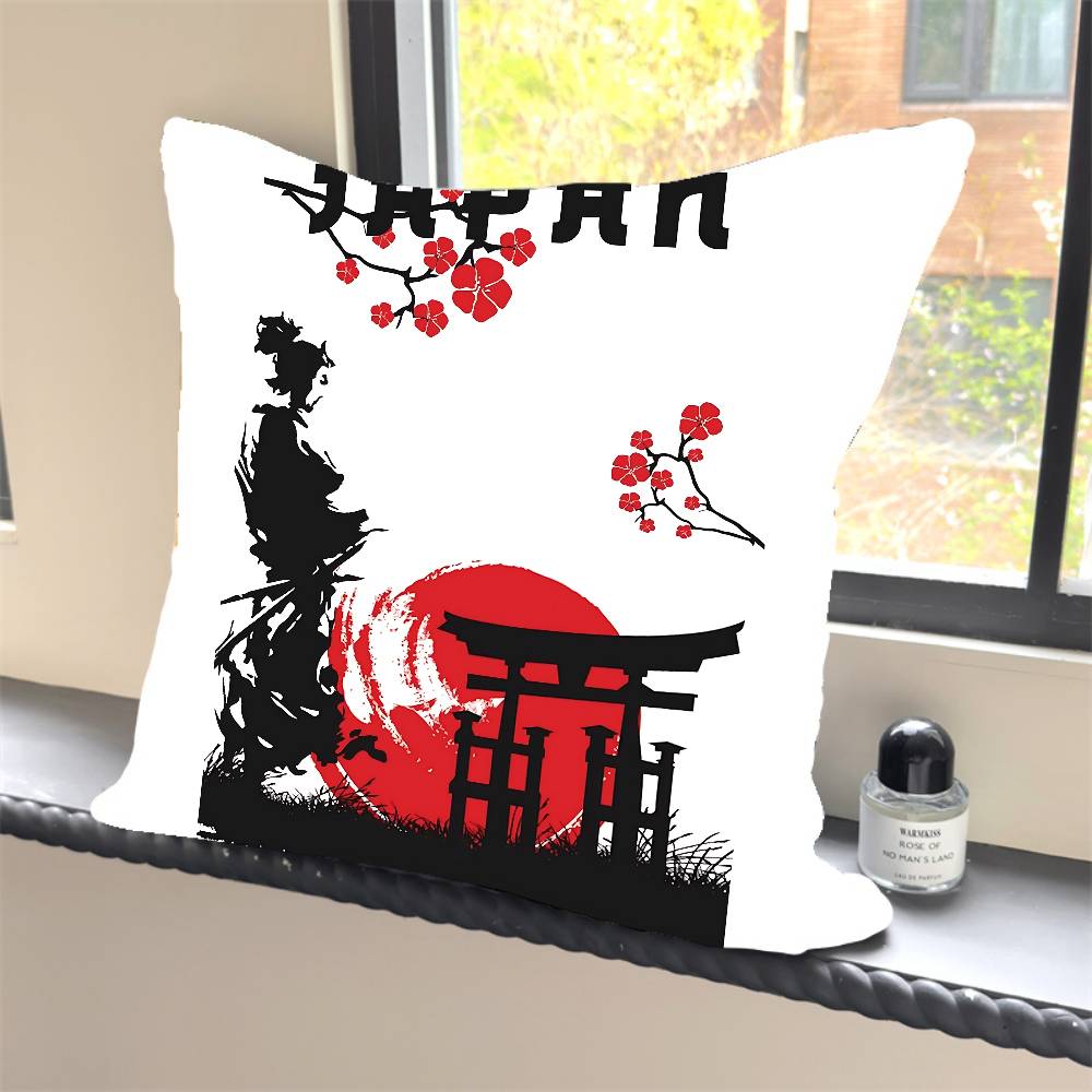 1 Stück Vintage Japanische Kunst Y2K Harajuku Kissenbezug Quadratisch Schlafzimmer Sofa Freizeit Komfort Kissen Auto Heimdekoration