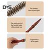 Small Boar Bristle Round Brush with Wooden Handle Natural Bristles Men Women Short Thin Hair Curling Blow Drying Detangling Styling Brush