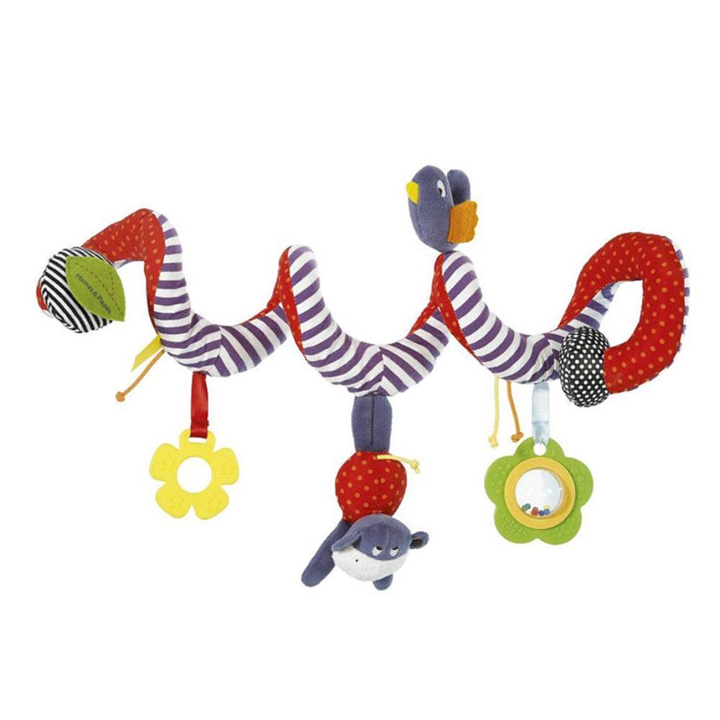 Activity Spiral Baby Pram Toy Baby Stroller Toys with Educational Haha Mirror Plush Toys Suitable from 0 to 12 Months Boys and Girls HANLL Cute Pram Toy