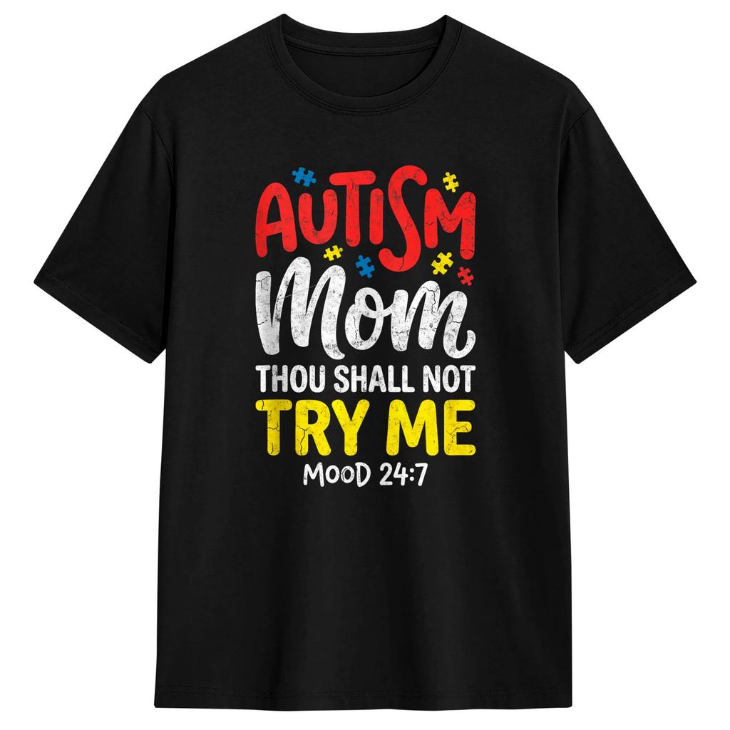 Autism Mom Pure Cotton TShirt For Unisex Summer Funny TShirts O Neck Fashion Tees Plus Size Design Clothes