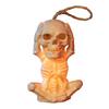 Battery Operated Skull Lamp Halloween Skeleton Decoration with LED Light, Spooky Lighted Plastic Small Atmosphere Prop Ornament Rope for Haunted House