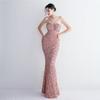 Vestido longo de lantejoulas para festa, vestido noturno para banquete, vestidos de noite