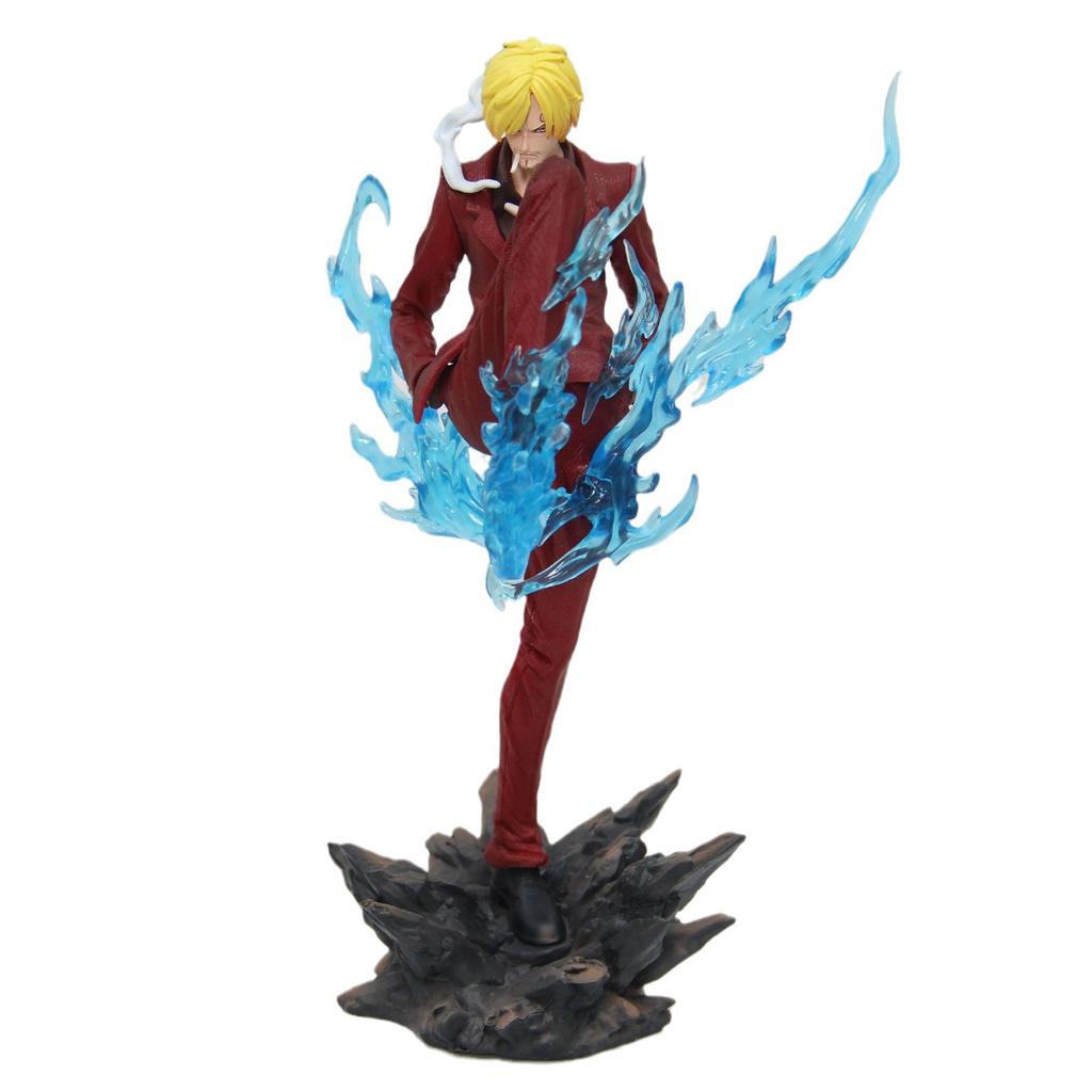 New 24cm One Piece Anime Figures Sanji Devil Suit Pvc Gk Statue Model Collection Room Ornament Kids Toys Children'S Day Gifts