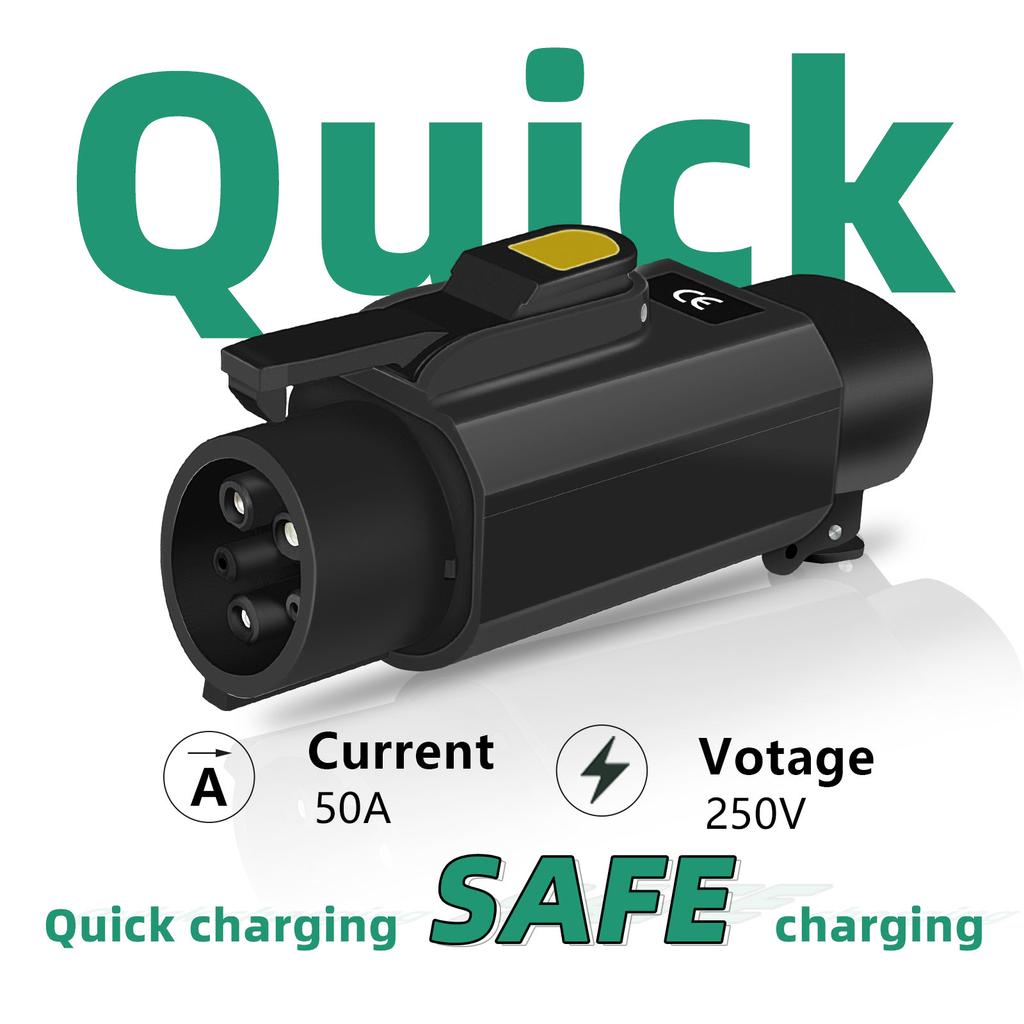 EVqiaoyi NACS zu Typ1 EV-Adapter 50A 11KW von Tesla-Säule zu Typ1-EVs EV-Schnellladekonverter für US-Standardautos