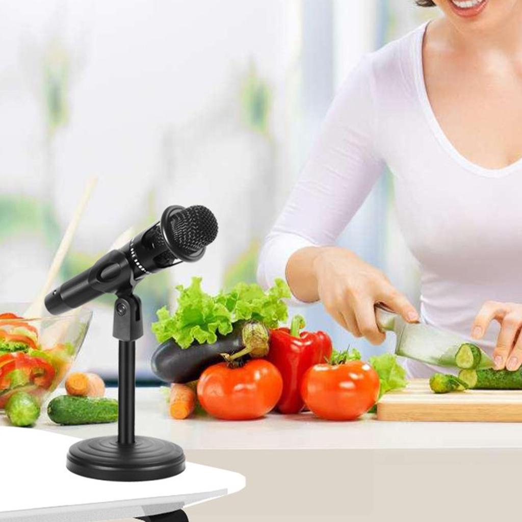 Adjustable Microphone Stand Universal Detachable Mic Holder Stand with Weighted Round Base for Desktop Live