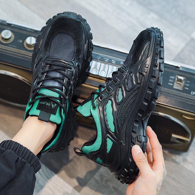 

Модные кроссовки с подошвой из шин Clunky, удобные дышащие повседневные туфли для мужчин, кроссовки для ходьбы Zapatillas Hombre 43 чёрный