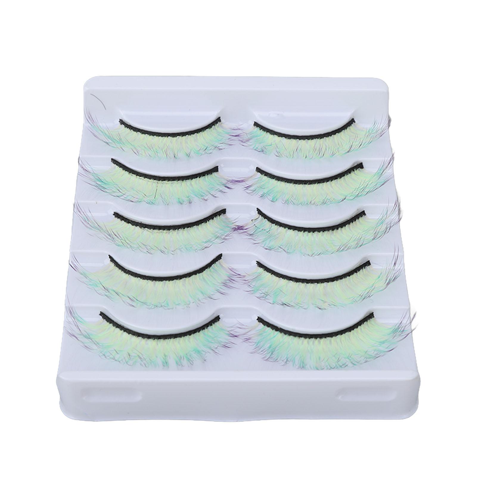 5pcs Colorful Eyelashes   Wispy Party False Eyelashes   Dramatic Gradient Color False Eyelashes