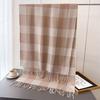 Unisex Faux Cashmere Plaid Tassel Scarf Warm Winter Fashion Accessory