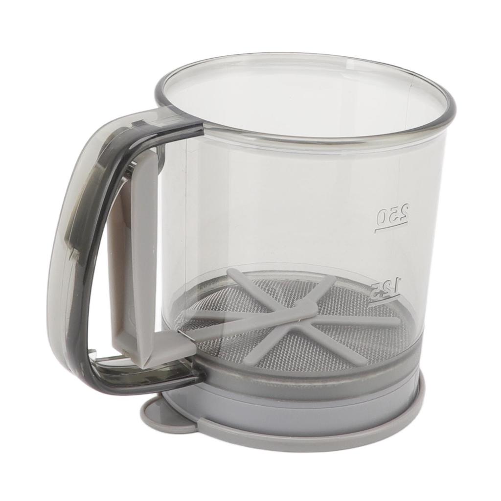 Flour Sifter Cup Handheld Double Layer Filter Mesh Flour Strainer Colander with Lid for Kitchen Supplies Baking Tools