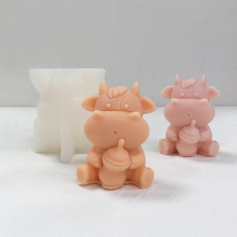 3D Kuh Kerzenformen Milchkuh Silikonformen Tier Tonformen Duftkerzen Gussformen für Kuchendekorationen