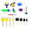 63Pcs Pro Paint Sponges for Kids Washable Sponge Drawing Brushes Paint Kits Toddler Early Learning Sponge Paint Tools  Rose red