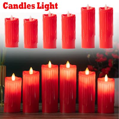 Red Flameless Shake Led Candles Light Swing Light Led Battery Power Candles Lamp Electronic Led Lamp Halloween Home Decor