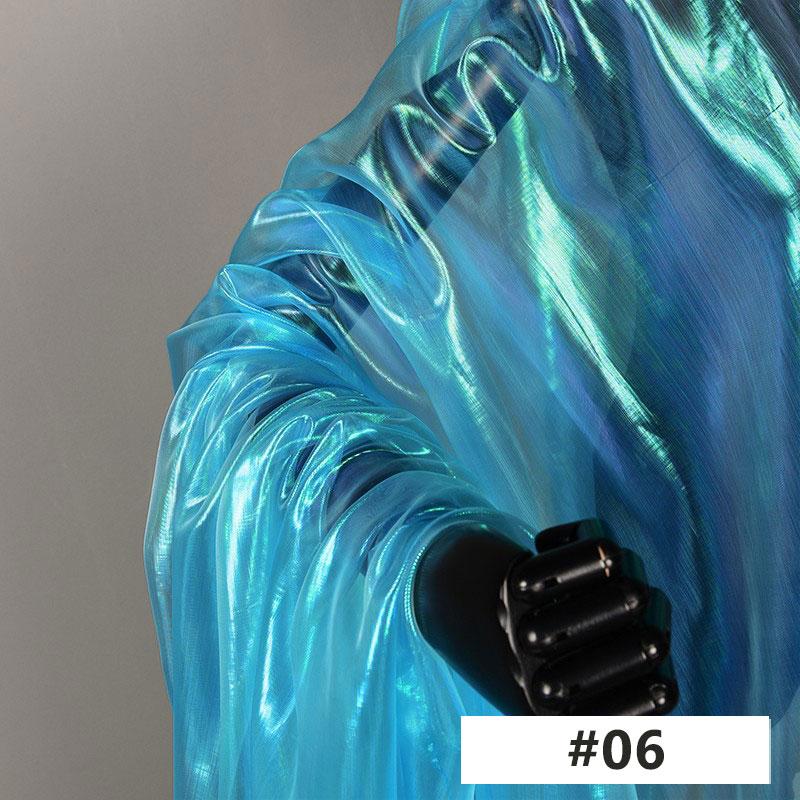 

2M лазерная светоотражающая органза ткань лазерный градиент вода пряжа дизайнерская ткань для шитья свадебных платьев сценический костюм материал своими руками 200X150cm