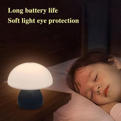 Mushroom Lamp Small Bedside Light Soft Glow Flicker Free Stepless Dimming Rechargeable Nightstand Lamp Desk Decoration