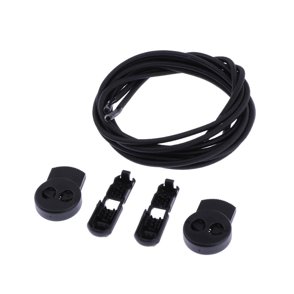 2 Pairs of Shoelaces Without Elastic Ties with Non- Buckles for Sports Shoes