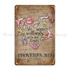She Works Willingly With Her Hands Proverbs Hairstylist Lover Metal Sign Cinema Printed Club Design Wall Decor