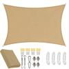 4x6M/5/4/3/2 Waterproof Large Sun Shelter with Install Hardware Kits UV Block Shade Sail Outdoor Canopy Garden Patio Awning Tent