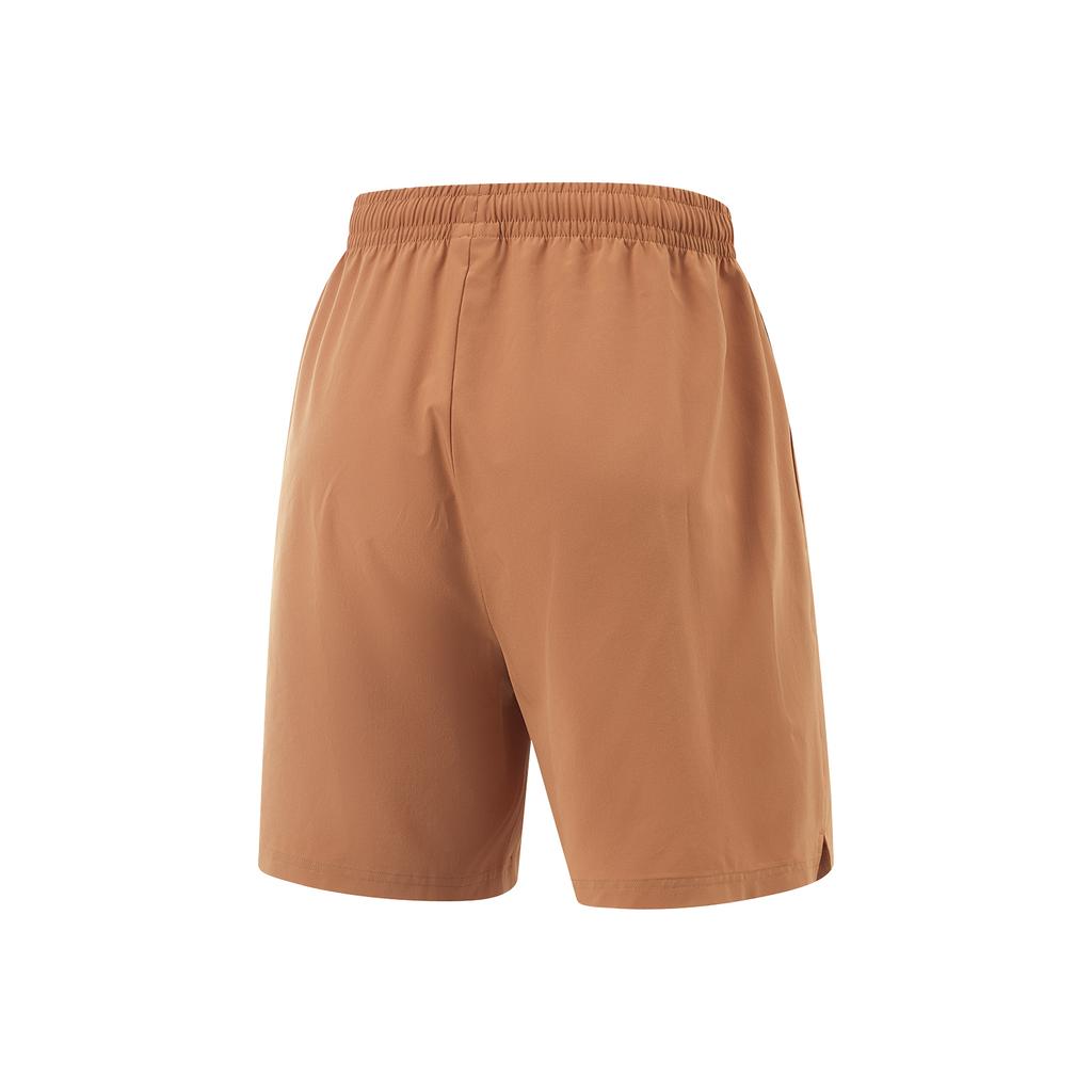 Li Ning Fitness Series Solid Color Mid Waist Comfortable Breathable Versatile Straight Leg Sports Shorts Men Shorts Amber-Brown AKSV299-6
