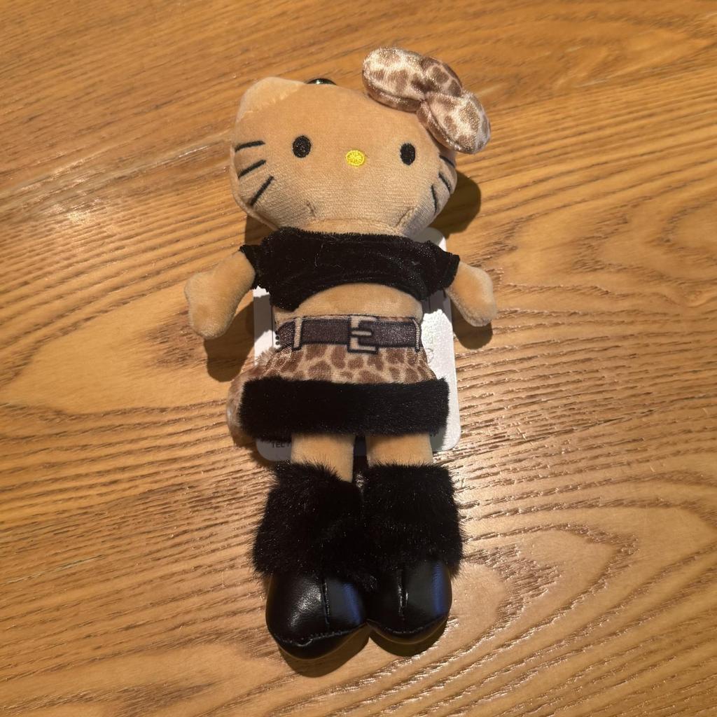 Leopard Print Long Legs Hello Kitty Plush Toy Keychain For Kids And Collectors Style A