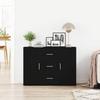 VidaXL Buffet chêne noir 91x29,5x65 cm bois d'ingénierie, meuble de rangement, meuble de rangement de cuisine, meuble de 862477