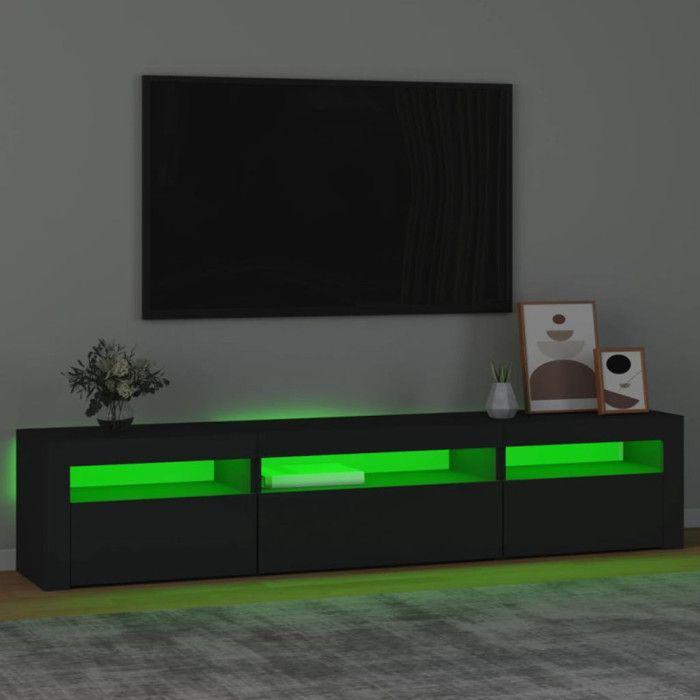 VidaXL Meuble TV avec Lumières LED Centre de Divertissement Rangement Meuble Média Meuble de Salon Salle de Séjour Maison 3152739